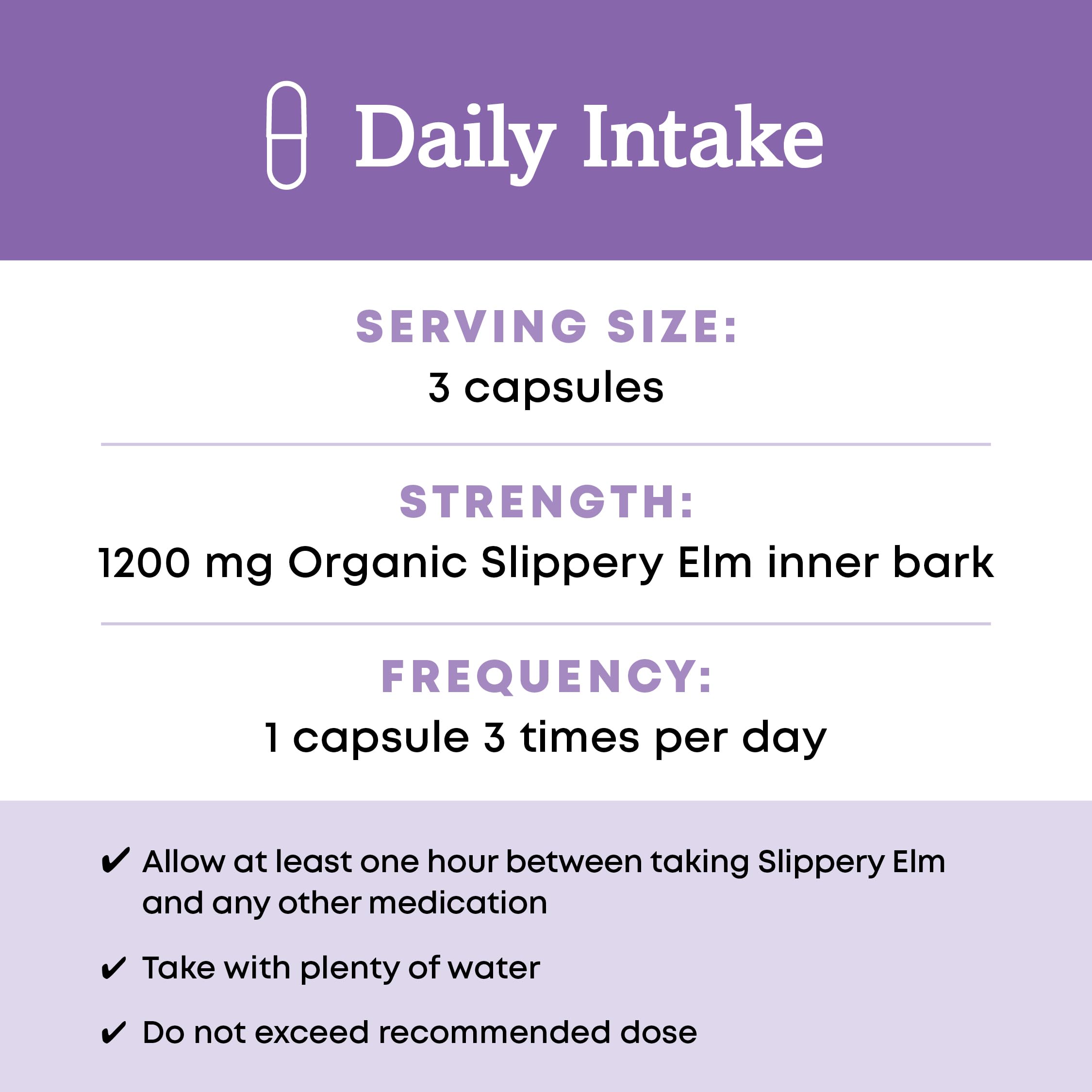 Oregon's Wild Harvest Slippery Elm Capsules on a wooden table
