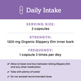 Oregon's Wild Harvest Slippery Elm Capsules with ingredients laid out