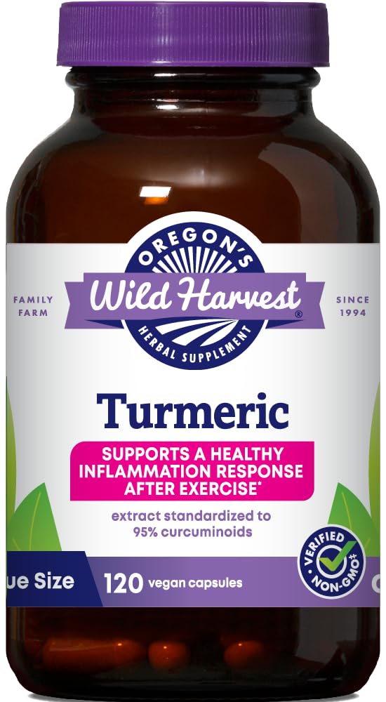 Oregon's Wild Harvest Turmeric 120 Capsules front view