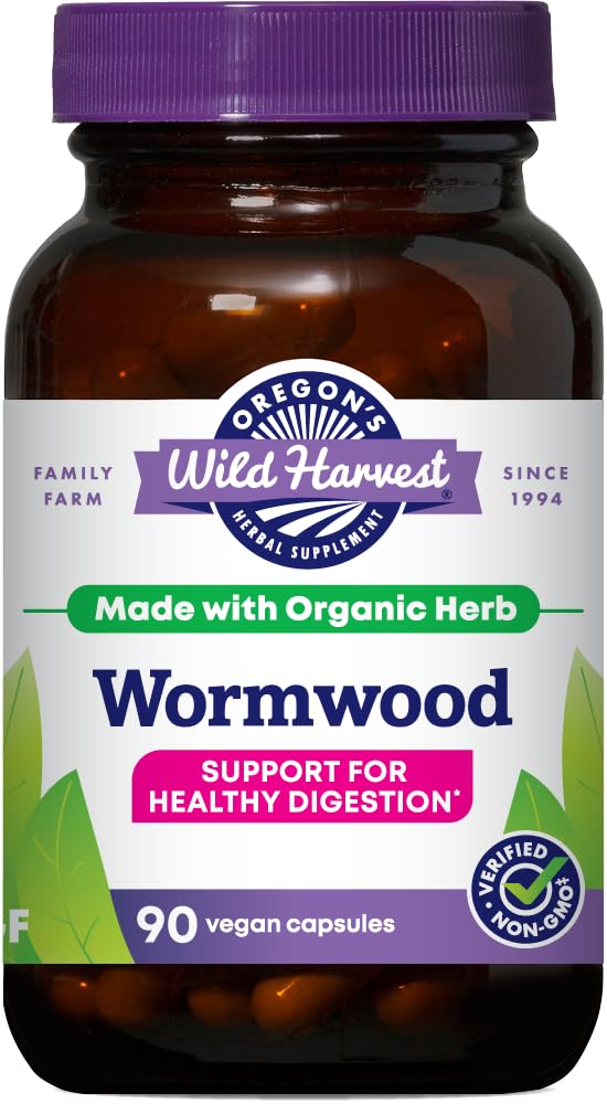 Oregon's Wild Harvest Wormwood Herbal Supplement 90 capsules front view