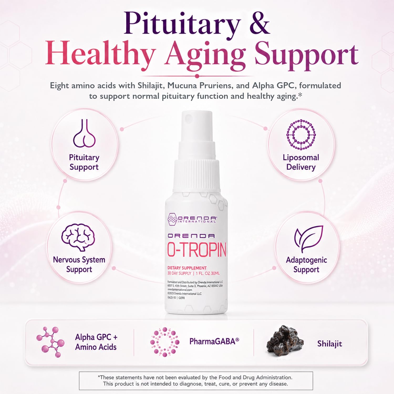 Orenda O-Tropin® Liposomal Spray 1 fl oz side view
