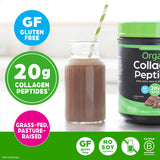 Orgain Collagen Peptides Powder 454g side view with scoop