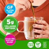 Orgain Collagen Peptides Unflavoured Powder in a glass of water