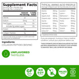 Orgain Collagen Peptides Unflavoured Powder serving size scoop