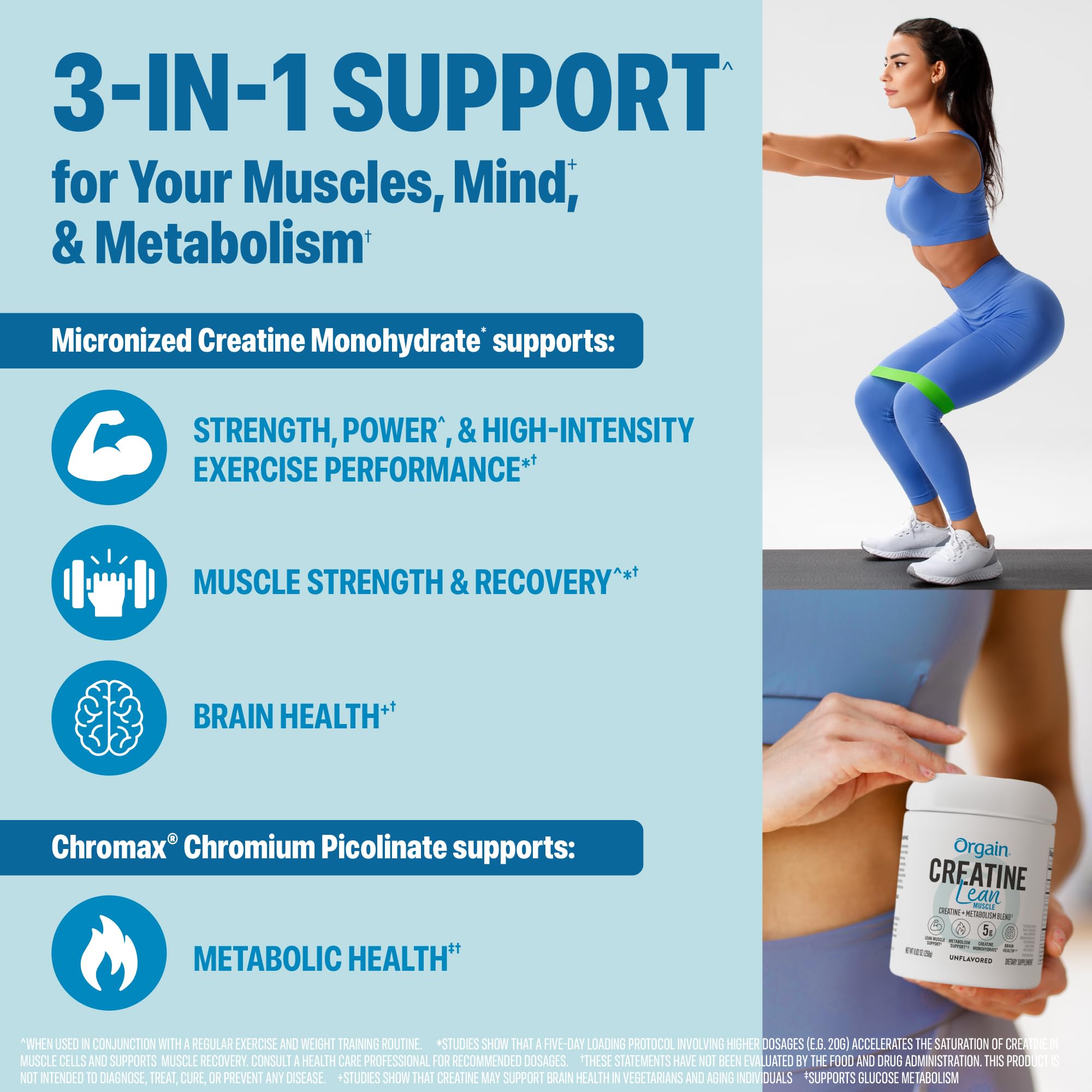 Orgain Creatine Lean Muscle 320g side view packaging