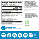 Orgain Creatine Lean Muscle 320g unflavoured powder in a glass