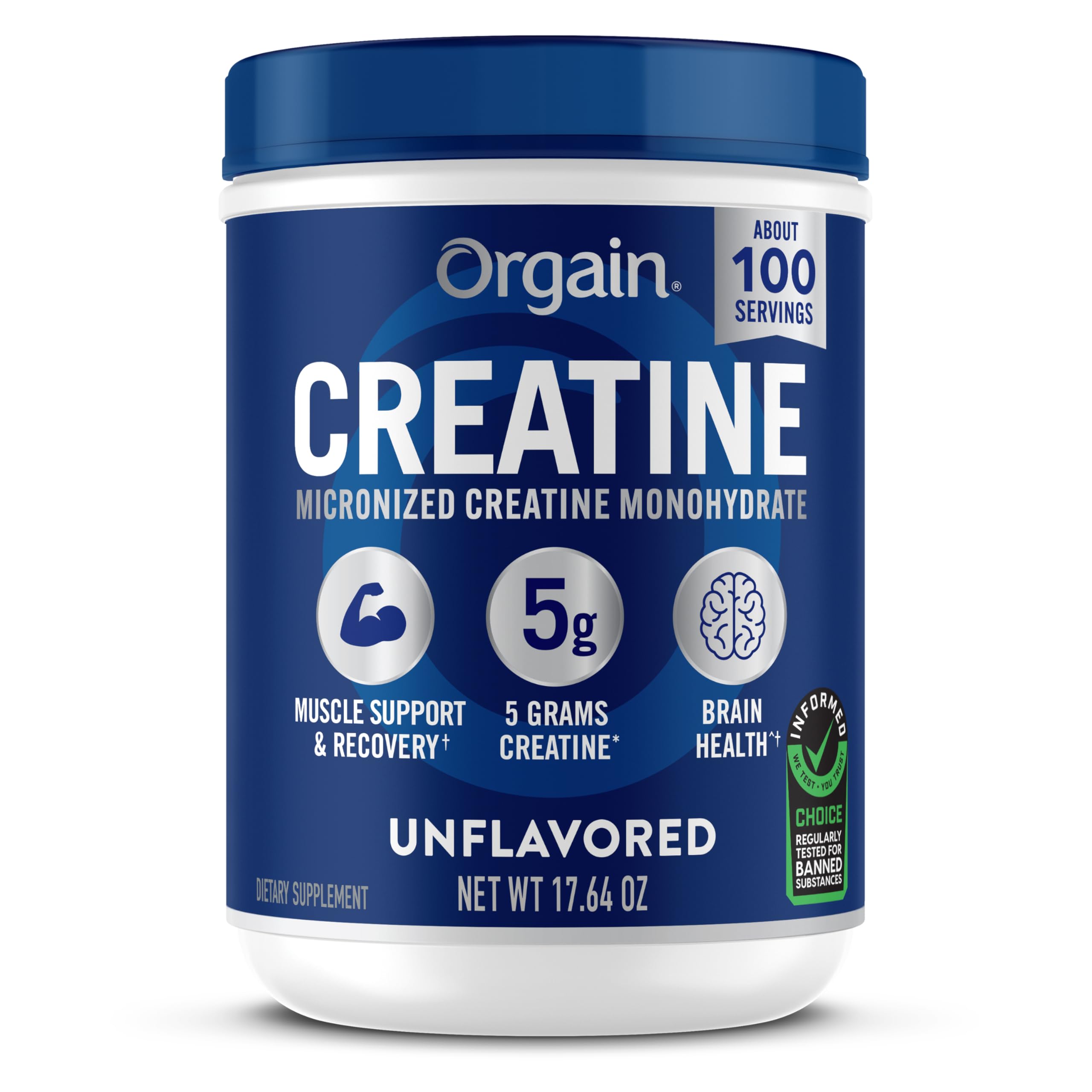 Orgain Creatine Monohydrate Powder 500g front view