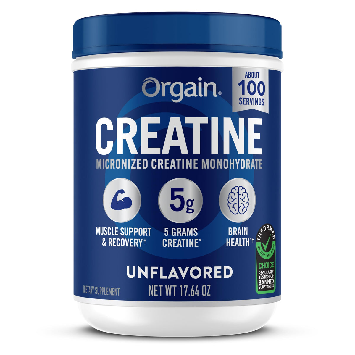 Orgain Creatine Monohydrate Powder 500g front view