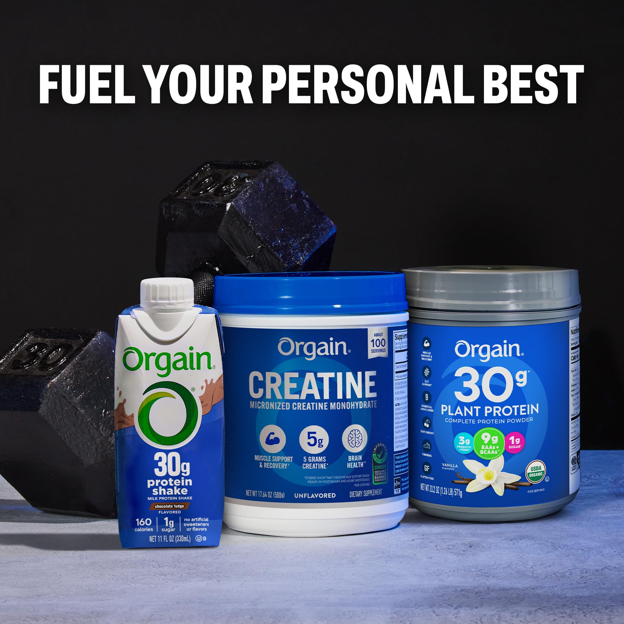 Orgain Creatine Monohydrate Powder with shaker bottle