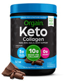 Orgain Keto Collagen Protein Powder Chocolate front view