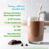 Orgain Keto Collagen Protein Powder Chocolate in a smoothie