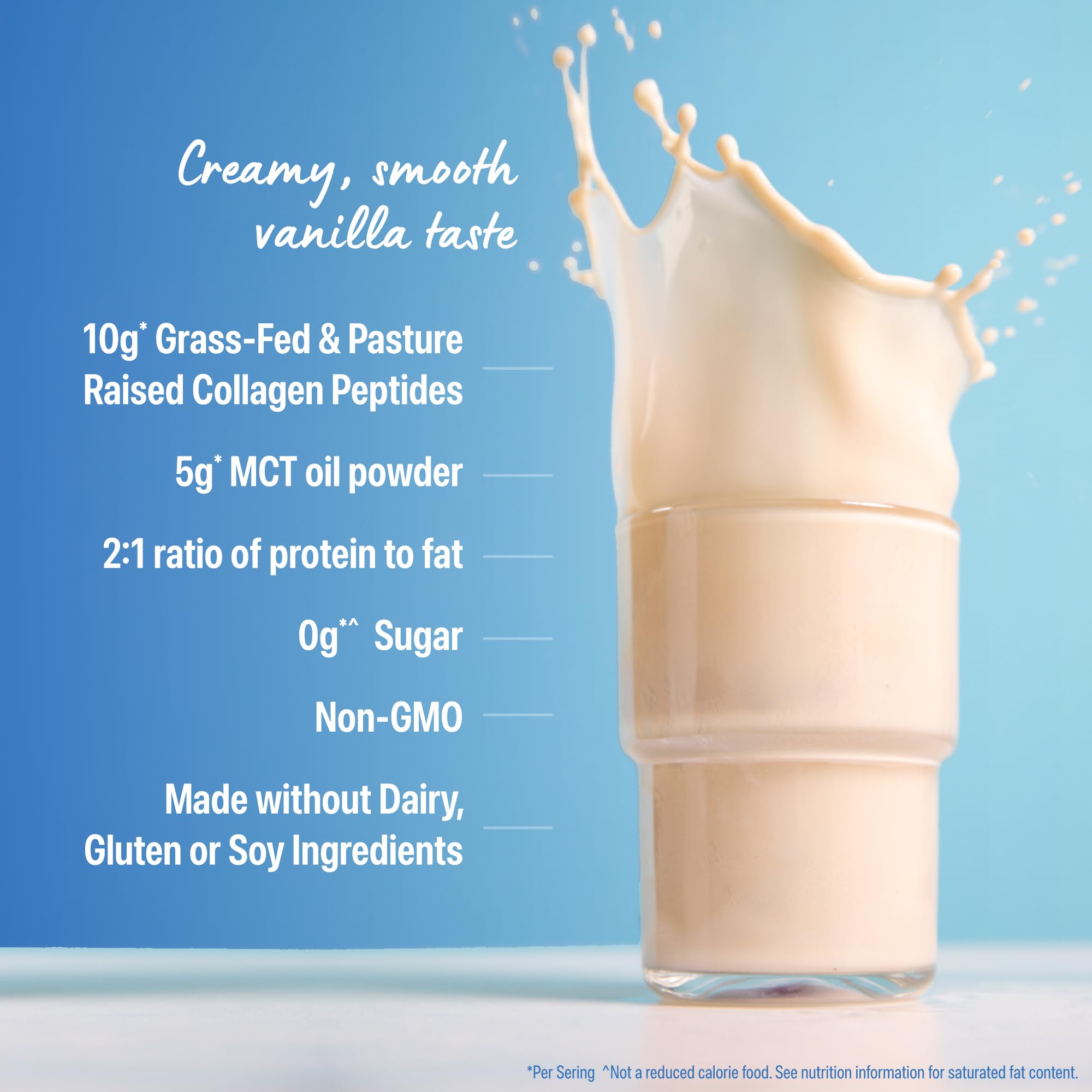 Orgain Keto Collagen Protein Powder Vanilla mixed in a smoothie