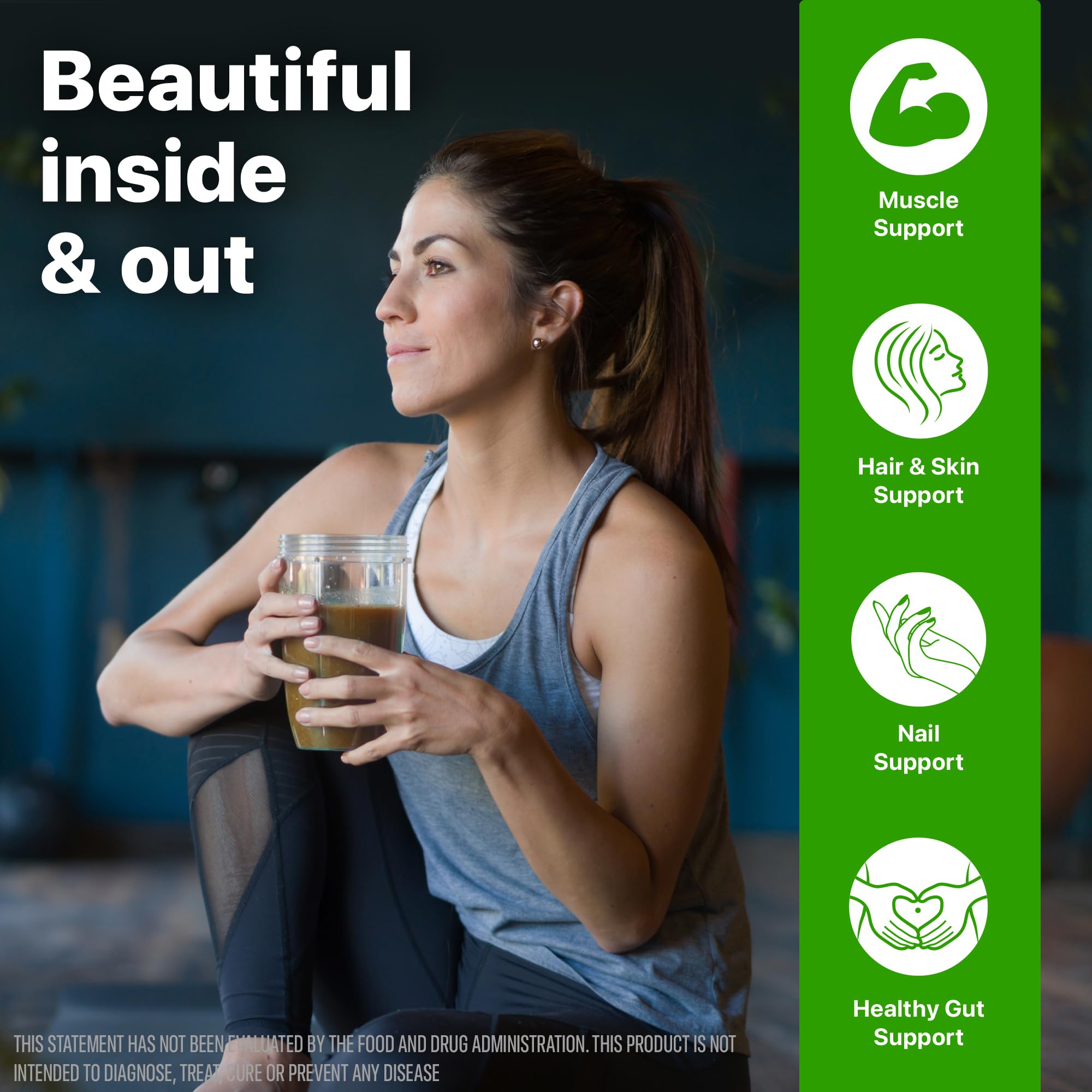 Orgain Marine Collagen Powder mixed in a smoothie