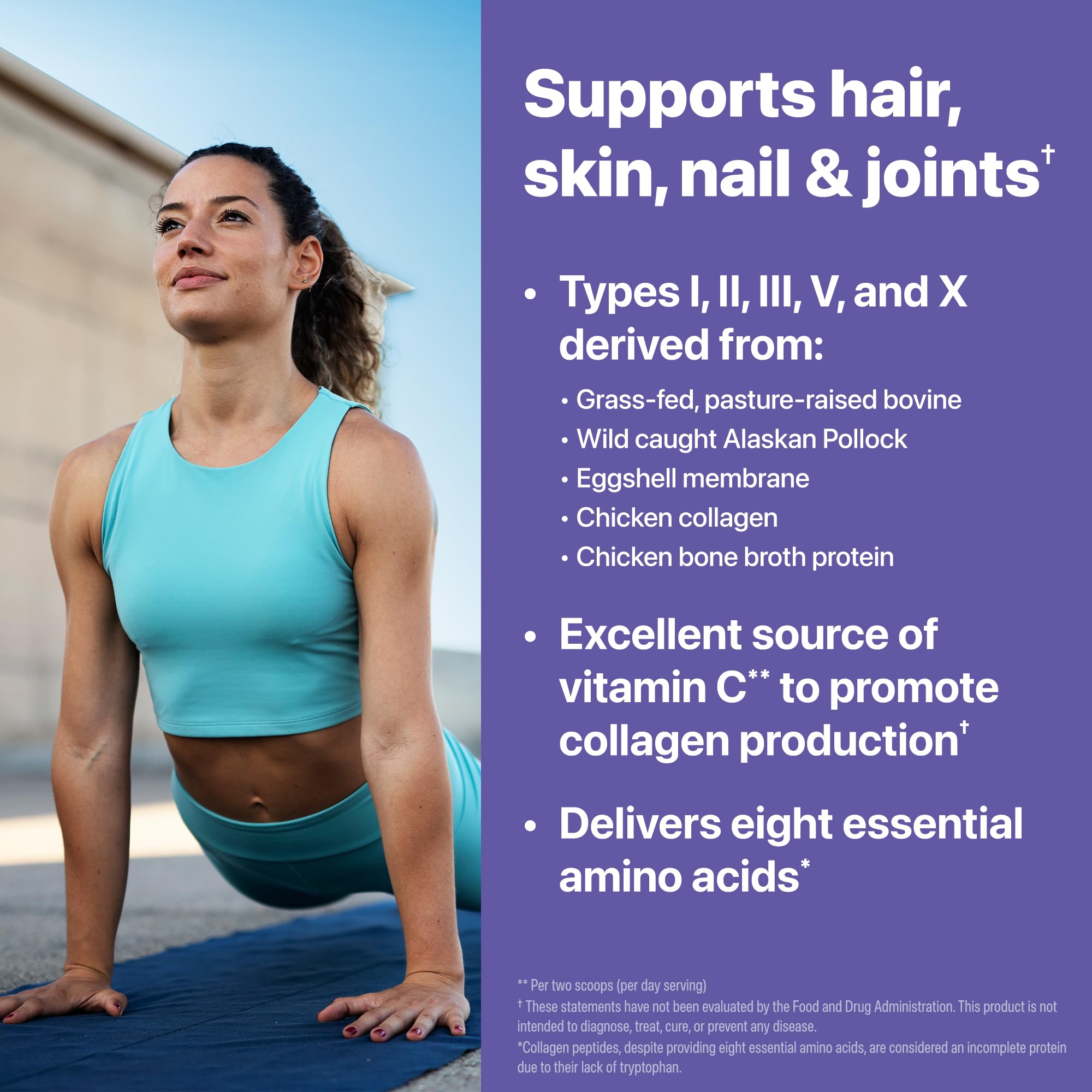 Orgain Multi Collagen Peptides Powder 425g mixed in a smoothie