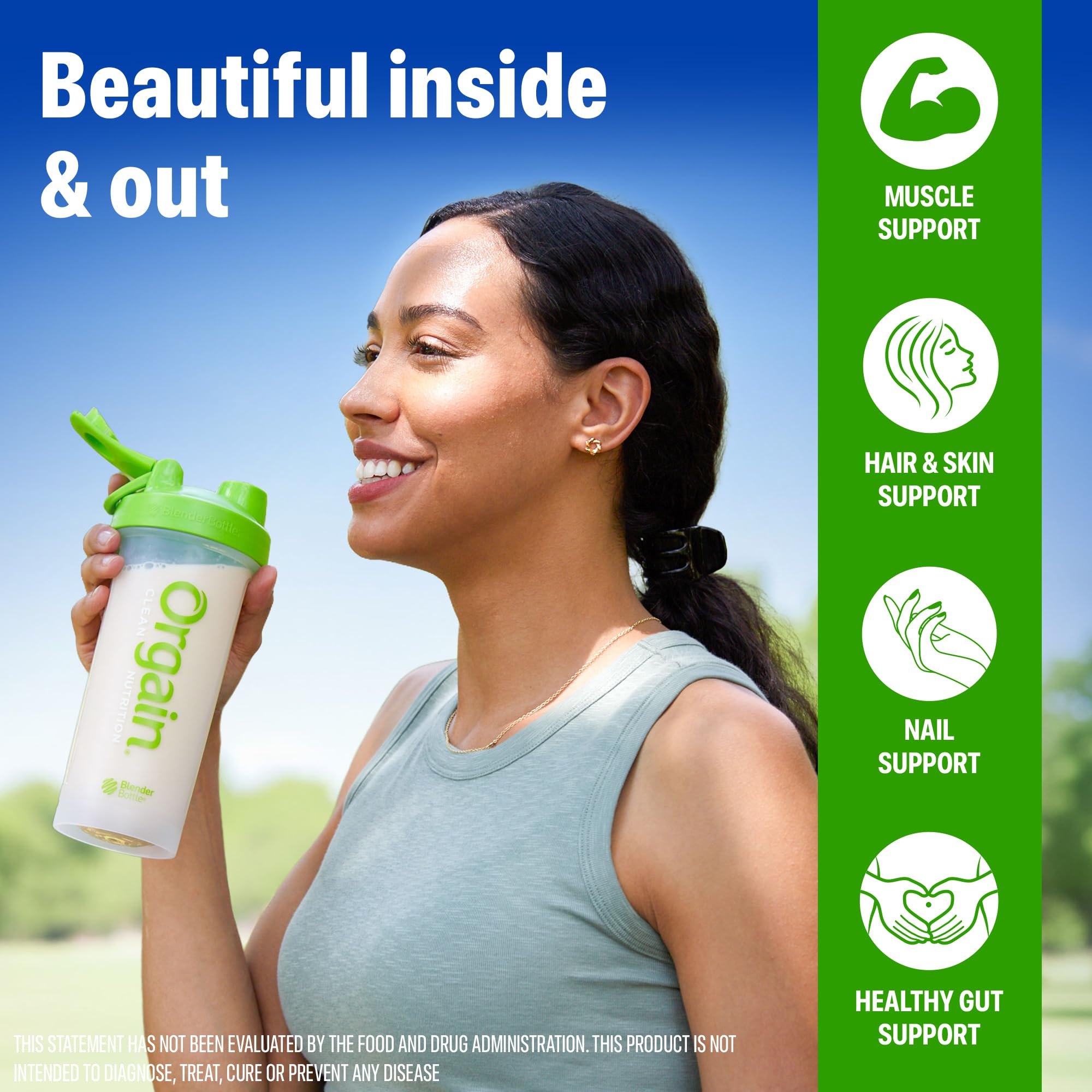 Orgain Plant Protein Plus Collagen 726g nutritional information
