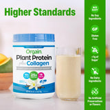 Orgain Plant Protein Plus Collagen 726g scoop with powder