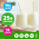 Orgain Plant Protein Plus Collagen 726g serving suggestion with oats