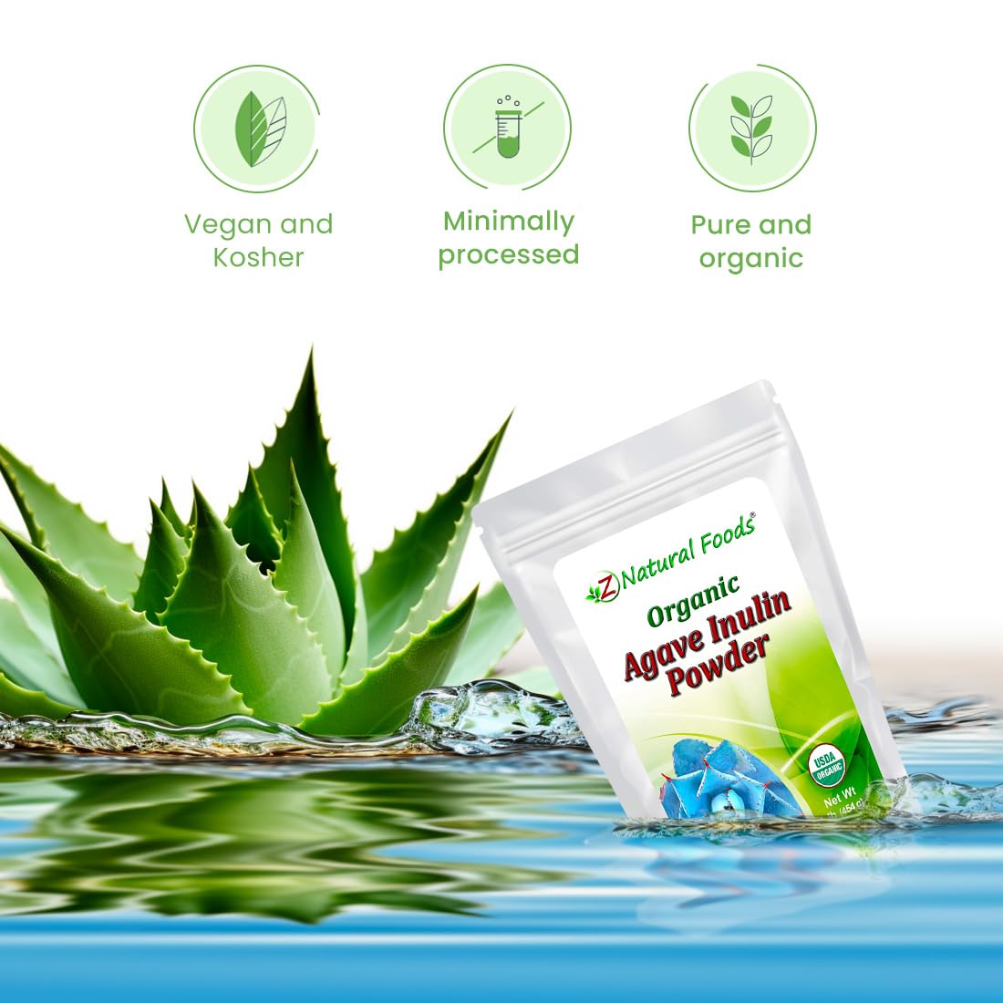 Organic Agave Inulin Powder mixed in a smoothie