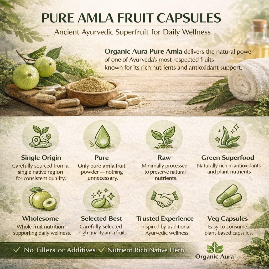 Organic Aura International Amla Vitamin C Capsules close-up of capsules