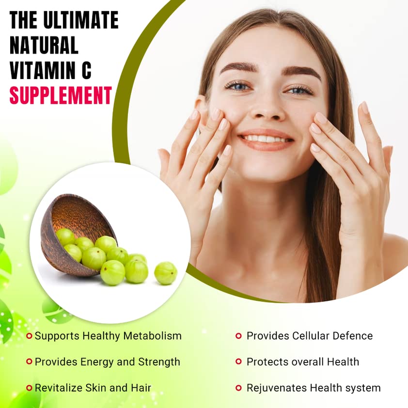 Organic Aura International Amla Vitamin C Capsules in hand
