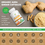Organic Aura International Ginger Root Capsules side view