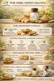 Organic Aura International Ginger Root Capsules with a measuring spoon