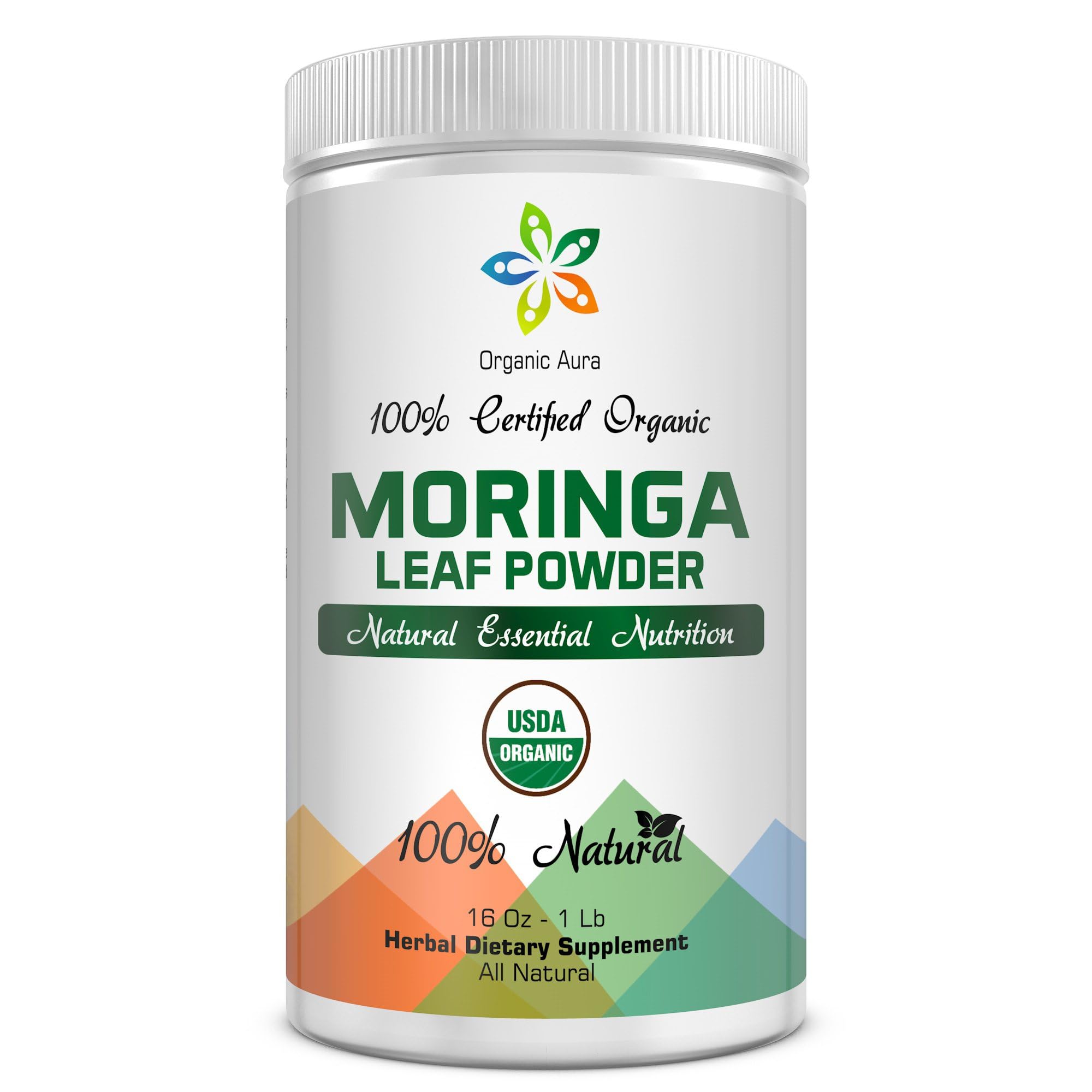 Organic Aura Moringa Powder 540g front view packaging