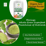 Organic Aura Moringa Powder on a kitchen counter
