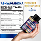 Organic Cadane Ashwagandha Complex bottle side view