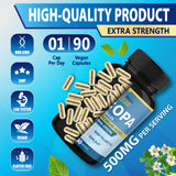 Organic Cadane Bacopa Supplement Capsules displayed with herbs