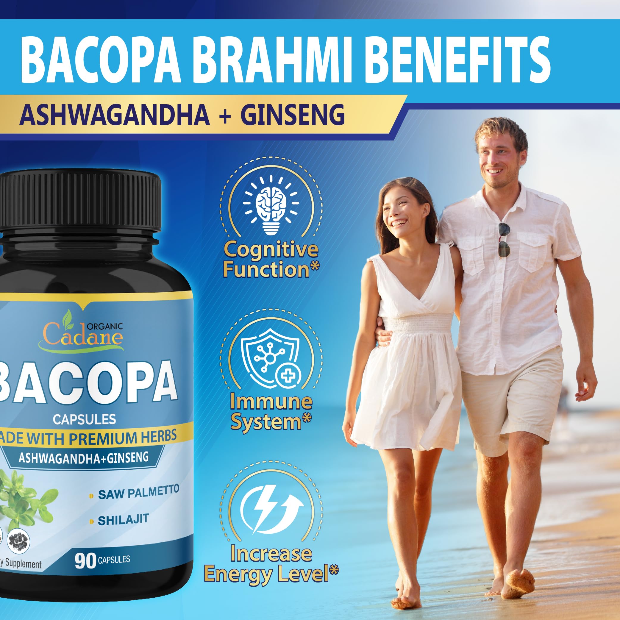 Organic Cadane Bacopa Supplement Capsules ingredients list
