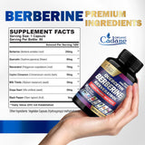 Organic Cadane Berberine Capsules side view showing ingredients