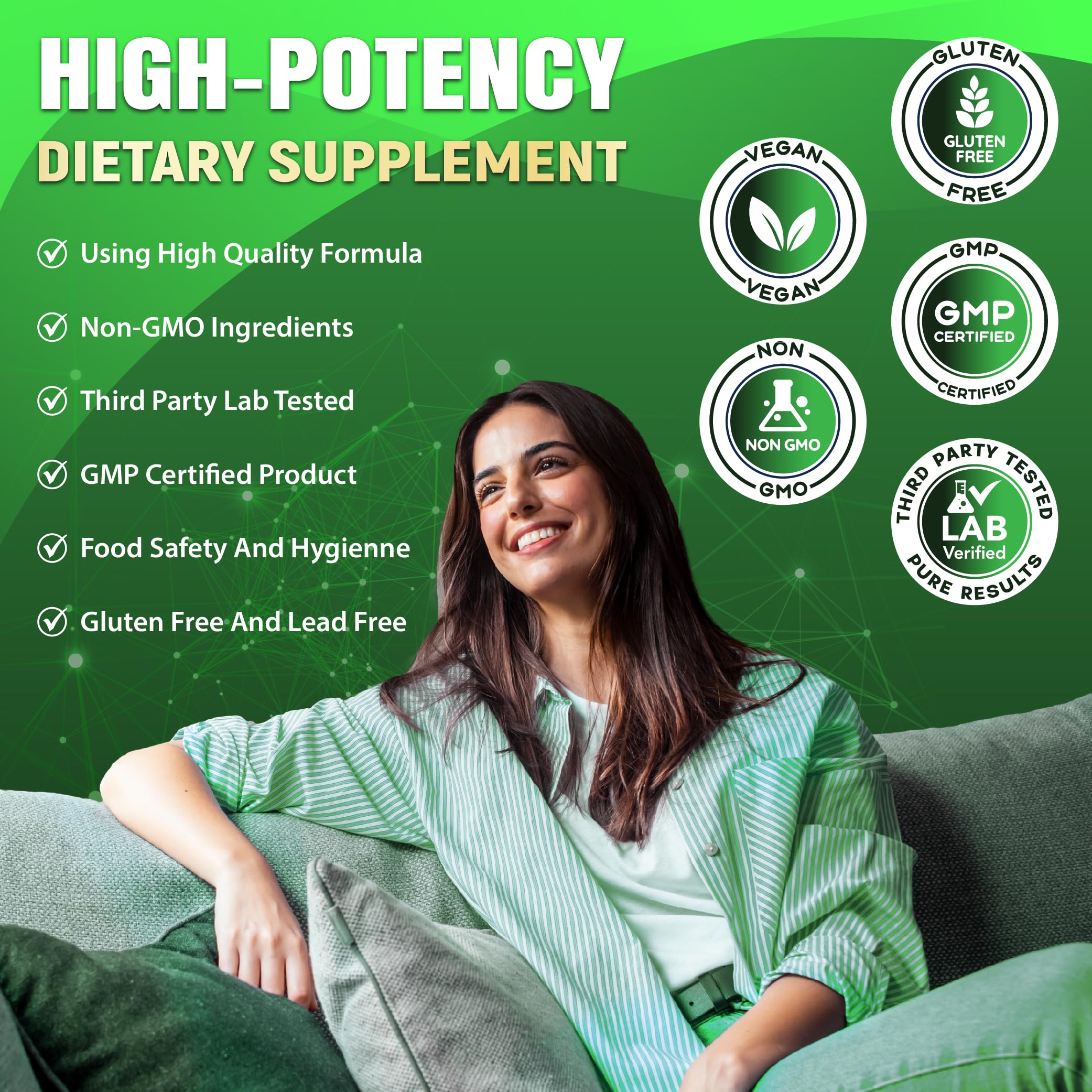 Organic Cadane Citrus Bergamot supplement bottle back view