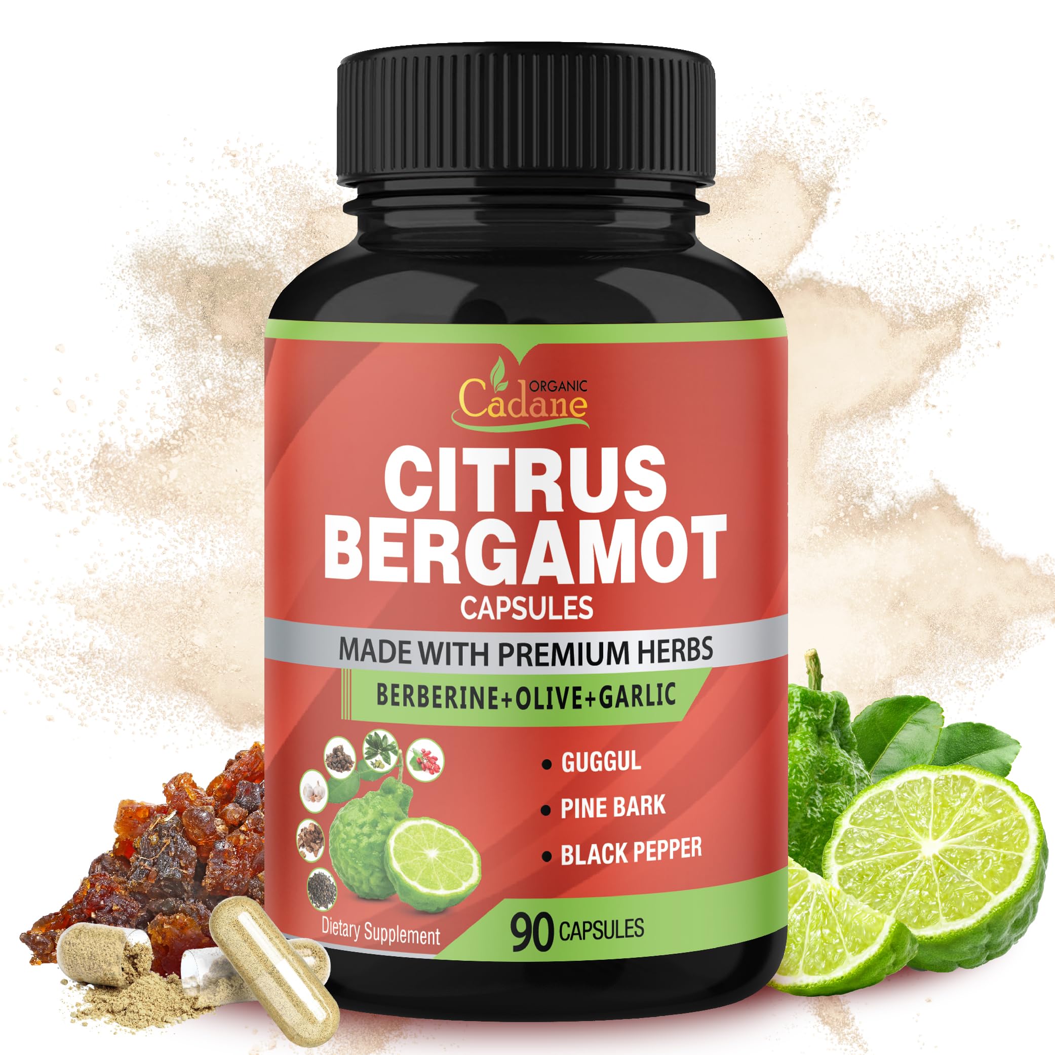 Organic Cadane Citrus Bergamot Supplement bottle front view