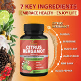 Organic Cadane Citrus Bergamot Supplement bottle with cap open