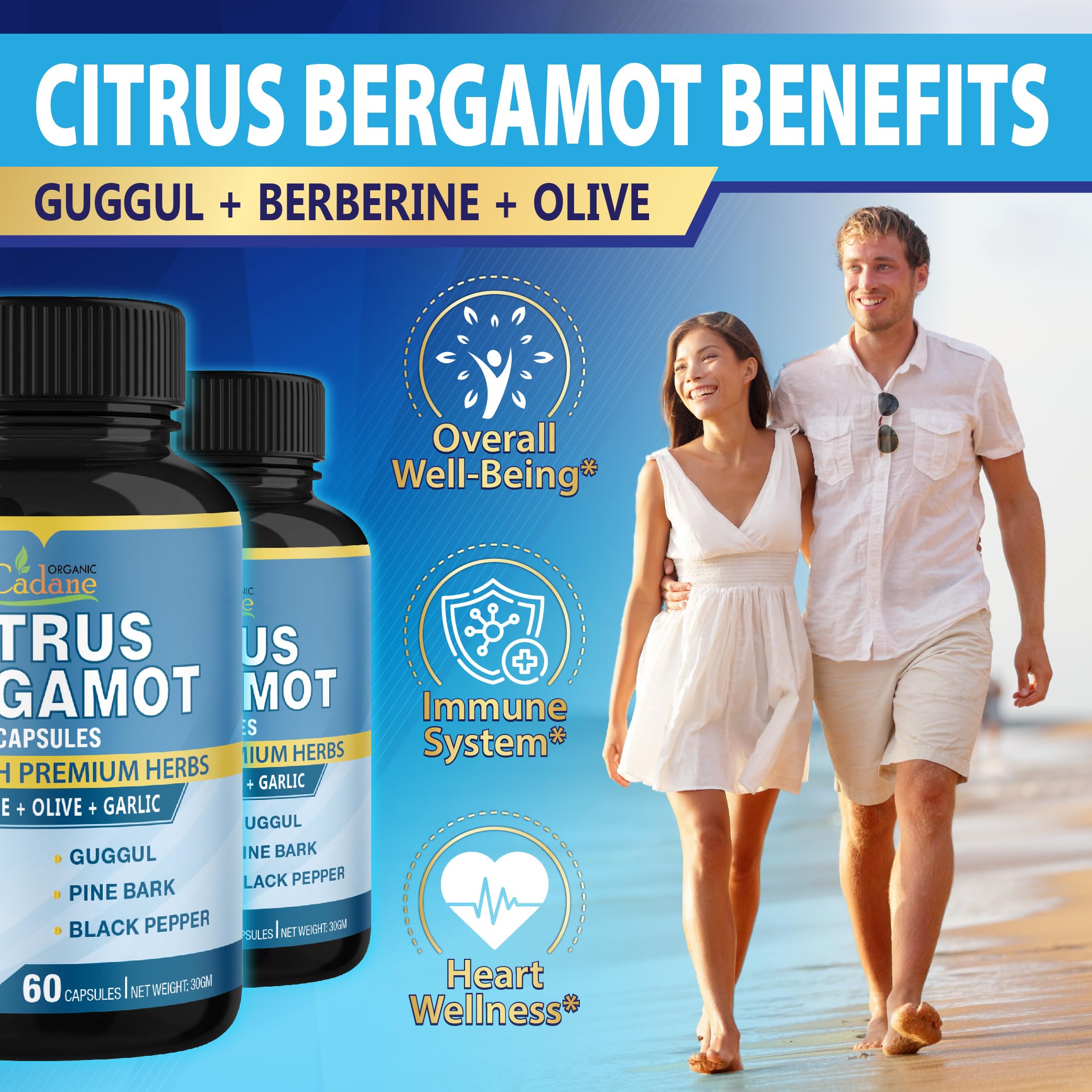 Organic Cadane Citrus Bergamot Supplement ingredients list
