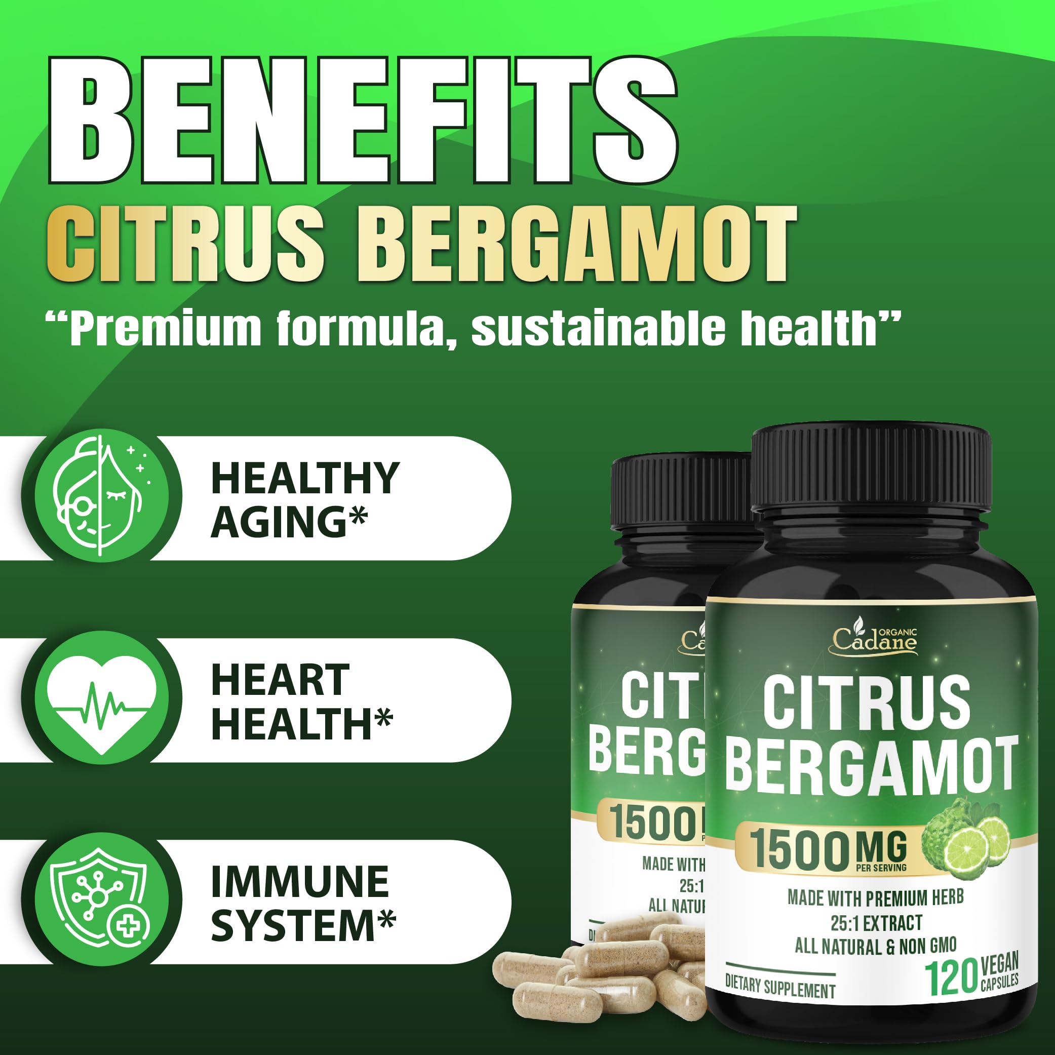 Organic Cadane Citrus Bergamot supplement ingredients list
