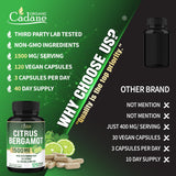 Organic Cadane Citrus Bergamot supplement packaging