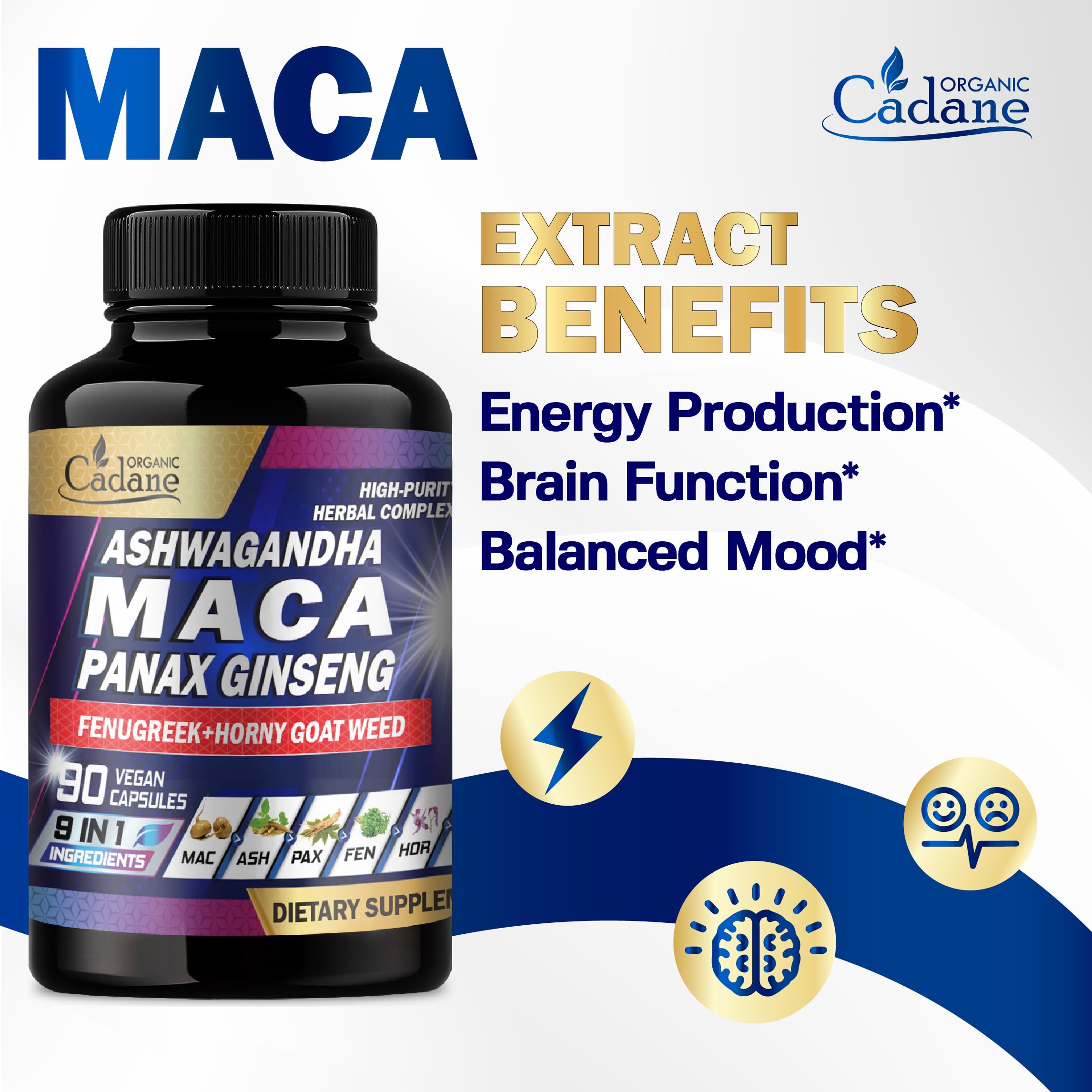 Organic Cadane Maca Root Supplement ingredients list