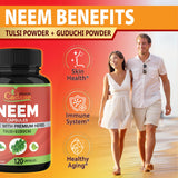 Organic Cadane Neem Capsules with ingredients displayed