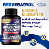 Organic Cadane Resveratrol Complex capsules with ingredients