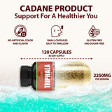 Organic Cadane Triphala Capsules 120 Count bottle side view