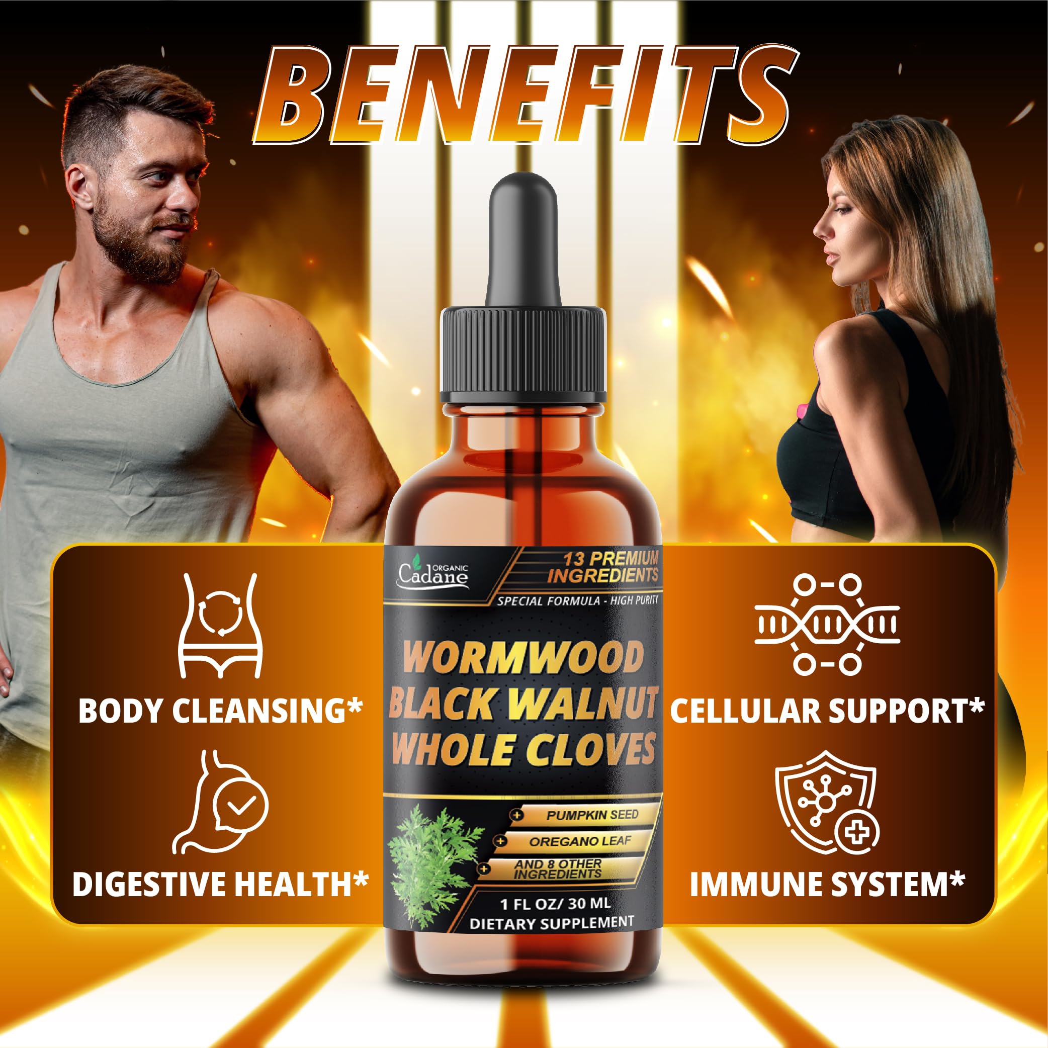 Organic Cadane Wormwood Liquid Drops ingredients list