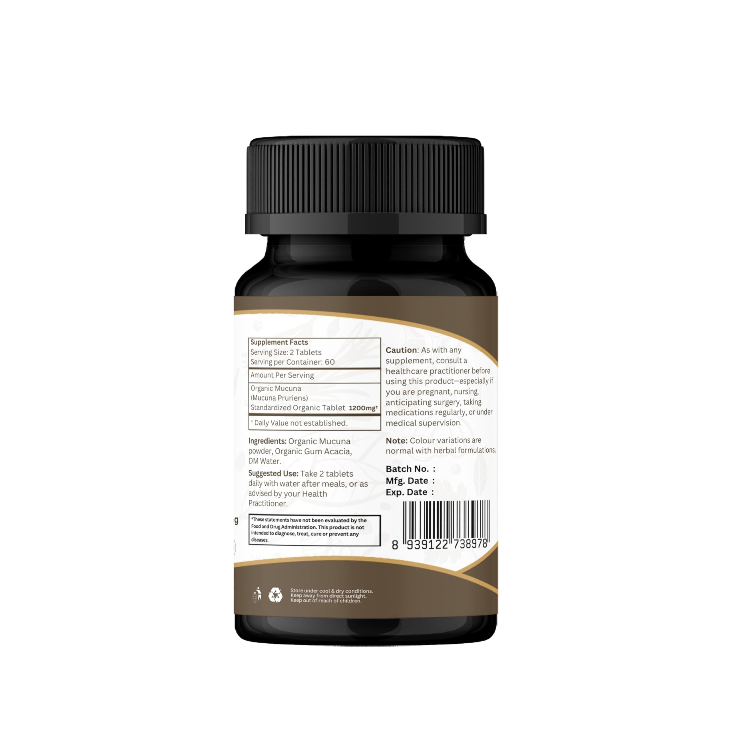 Organic certification logo on ORGANIC SPREE Mucuna Pruriens Tablets packaging
