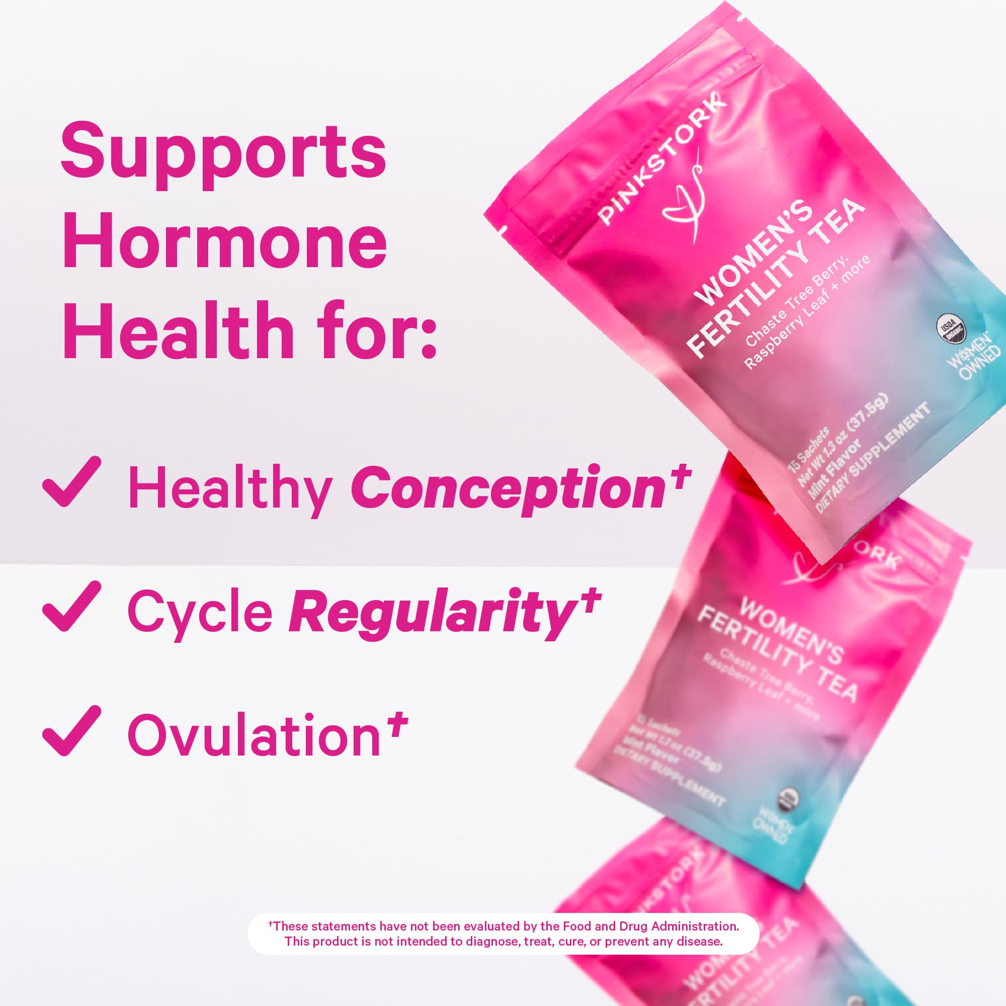 Organic Conception Tea sachets from Pink Stork