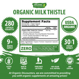Organic Discounters Milk Thistle Capsules 7500mg label close-up