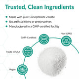 Organic Excellence Clinoptilolite Zeolite supplement back view