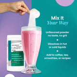 Organic Excellence Collagen Peptides in a cup of coffee