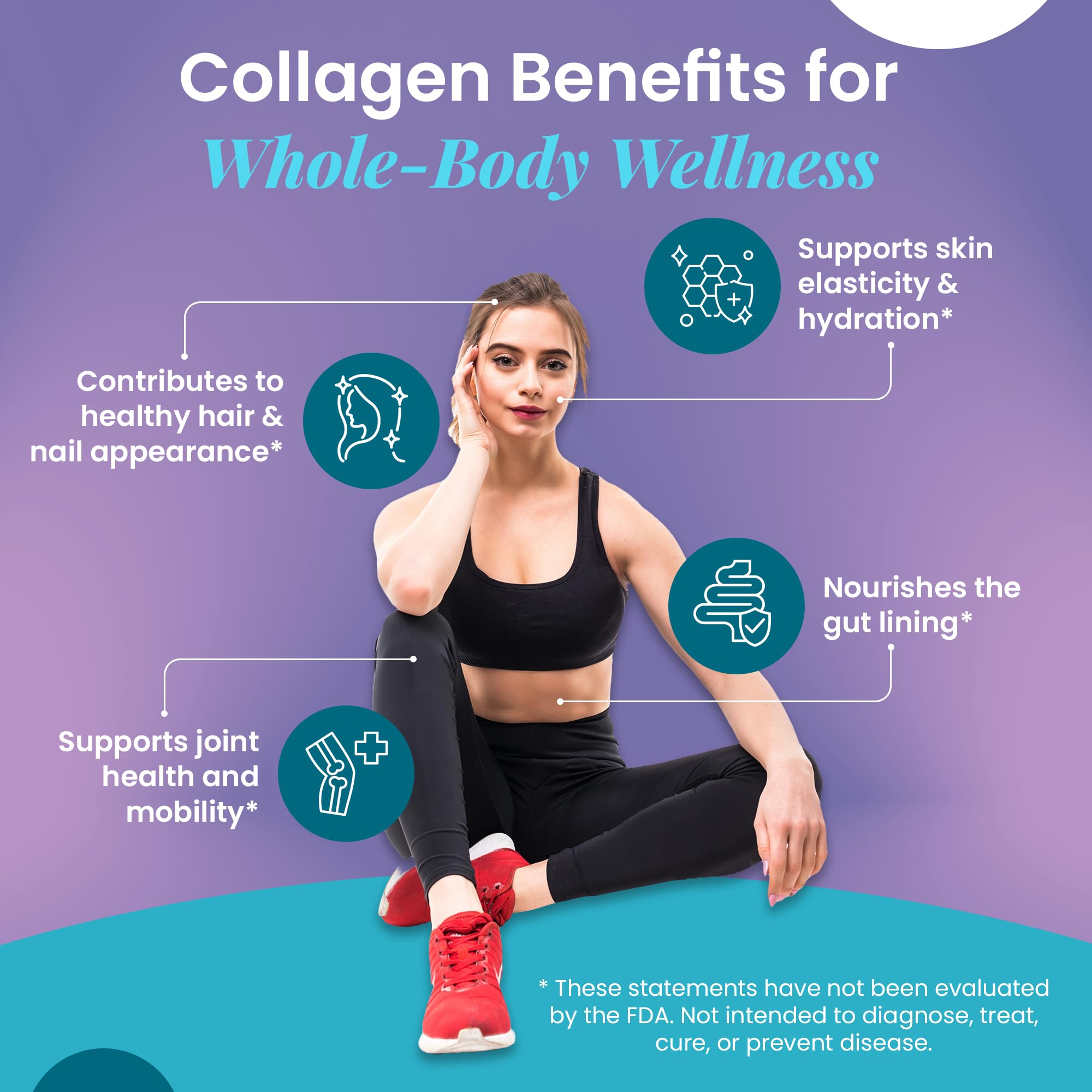 Organic Excellence Collagen Peptides in a glass of smoothie