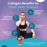 Organic Excellence Collagen Peptides in a glass of smoothie